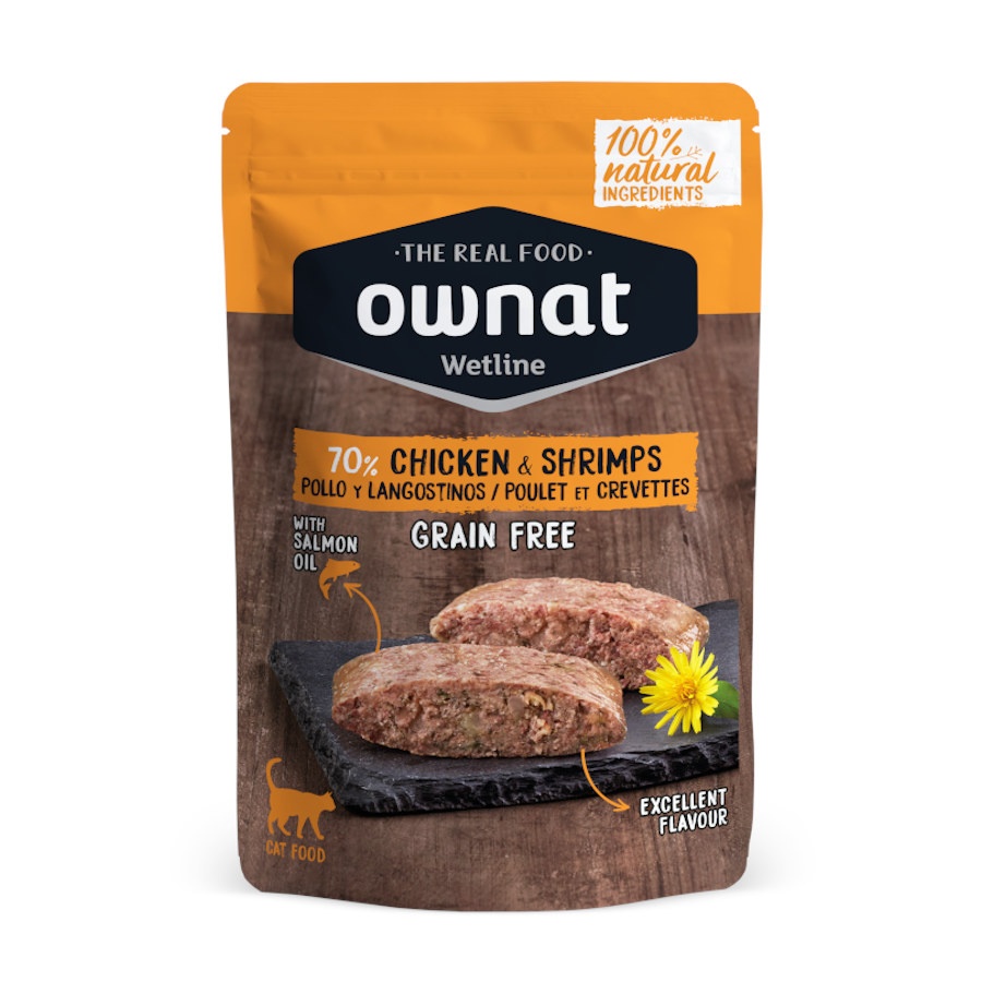Ownat Chicken & Shrimps Cat Alimento Húmido para Gato 85 g