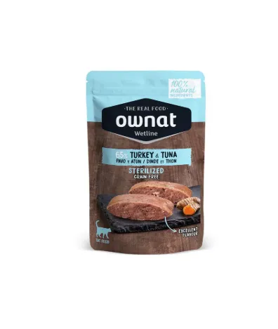 Ownat Sterilized Turkey & Tuna Cat Ração Seca para Gato 85 g