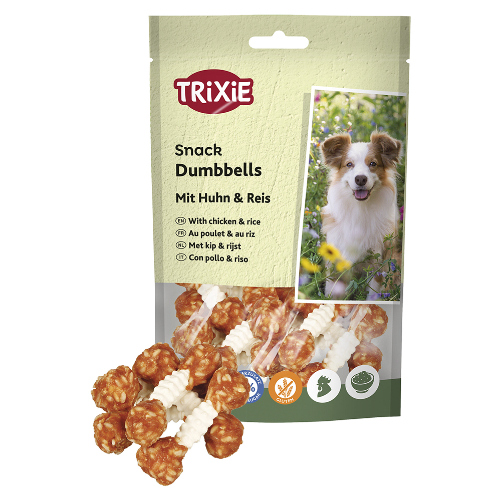 Trixie Denta Fun Halteres de Frango e Arroz — 6 Unidades 100 g