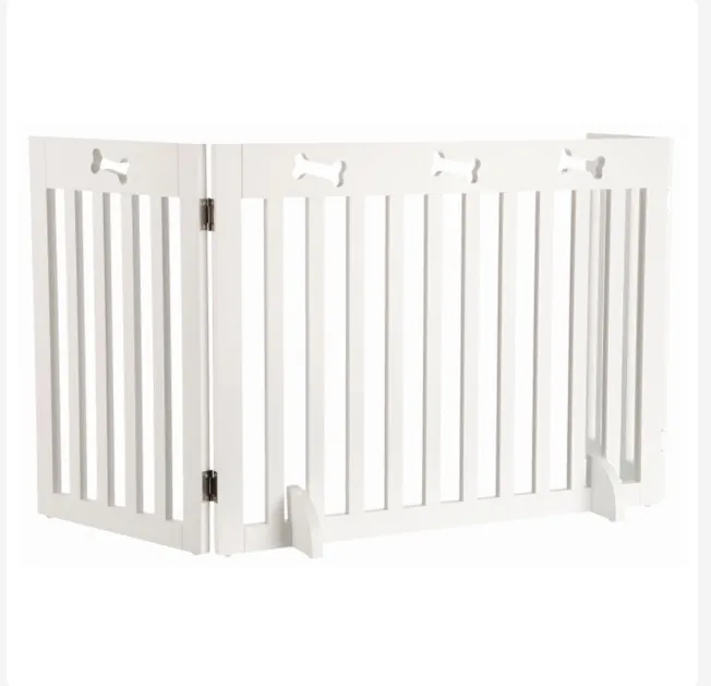 Barreira com 3 Elementos para Cães (Lacado Branco) 82 para Cão 124 × 61 cm