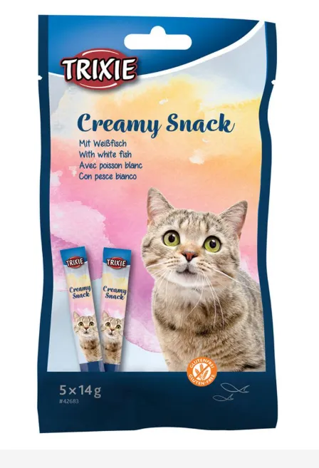 CREAMY SNACKS C/ PEIXE BRANCO 5x14 GR