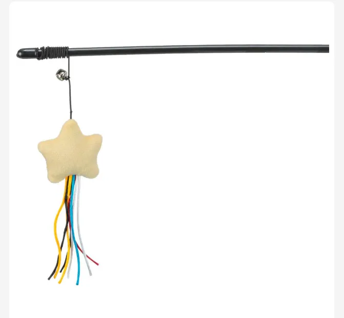 BASTAO C/ ESTRELA EM PELUCIA P/ GATOS - 46 CM