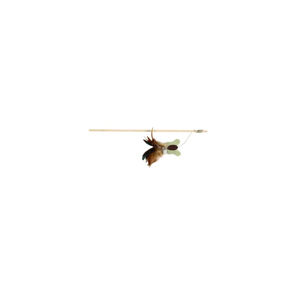 Bastao com Borboleta e Penas para Gato Brinquedo 45 cm