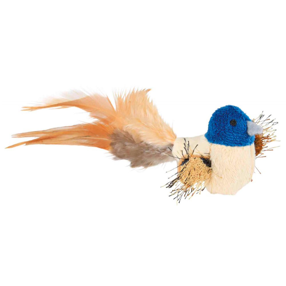 [TX45765] Passaro em Pelucia com Penas Brinquedo para Gato 8 cm