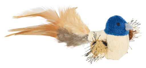 Passaro em Pelucia com Penas Brinquedo para Gato 8 cm