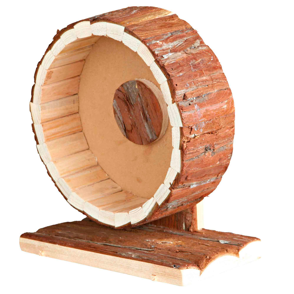 RODA EM MADEIRA NATURAL LIVING P/ ROEDORES - ø 20 CM