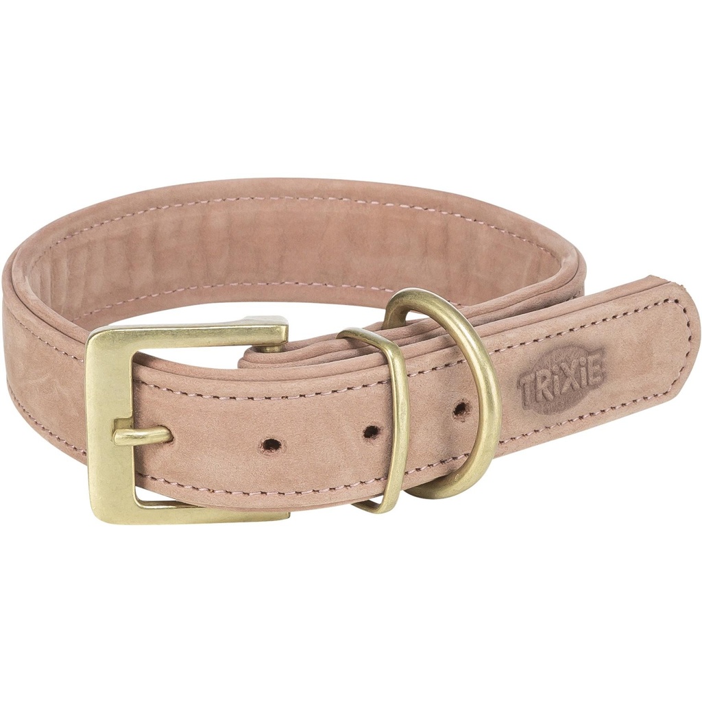 Coleira "Pure" em Pele (L) 47- / (Rosa) Acessório de Passeio para Cão 54 cm 40 mm