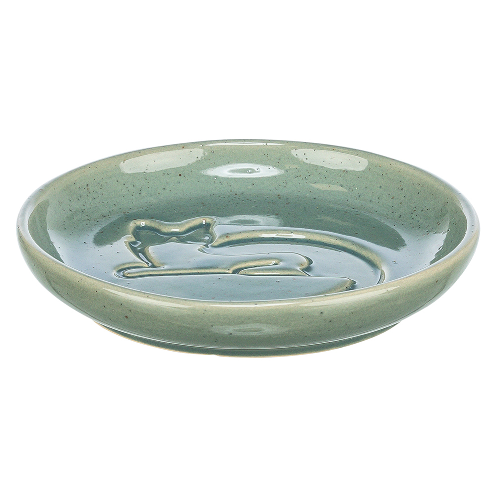 [TX24794A] GAMELA EM CERAMICA (GATO EM RELEVO) 0,15 LT /ø14,5 CM (AZUL)