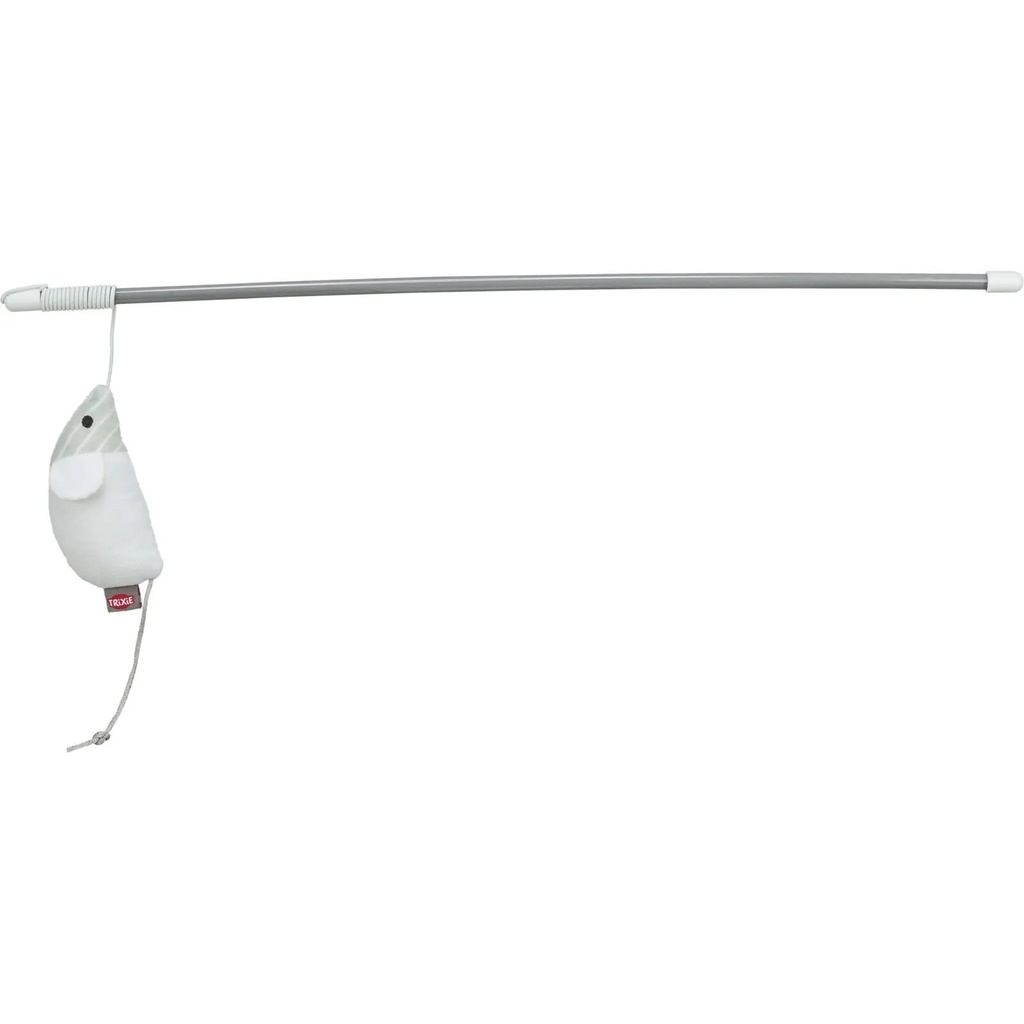 Bastao com Rato em Plastico/Pelucia para Gatos 46 cm