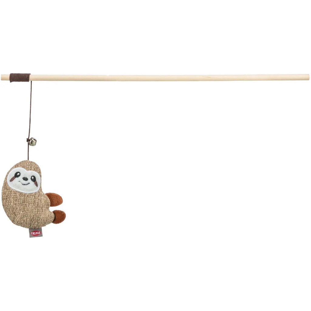 [TX45676] BASTAO EM MADEIRA C/ PREGUIÇA EM PELUCIA E CATNIP - 38 CM