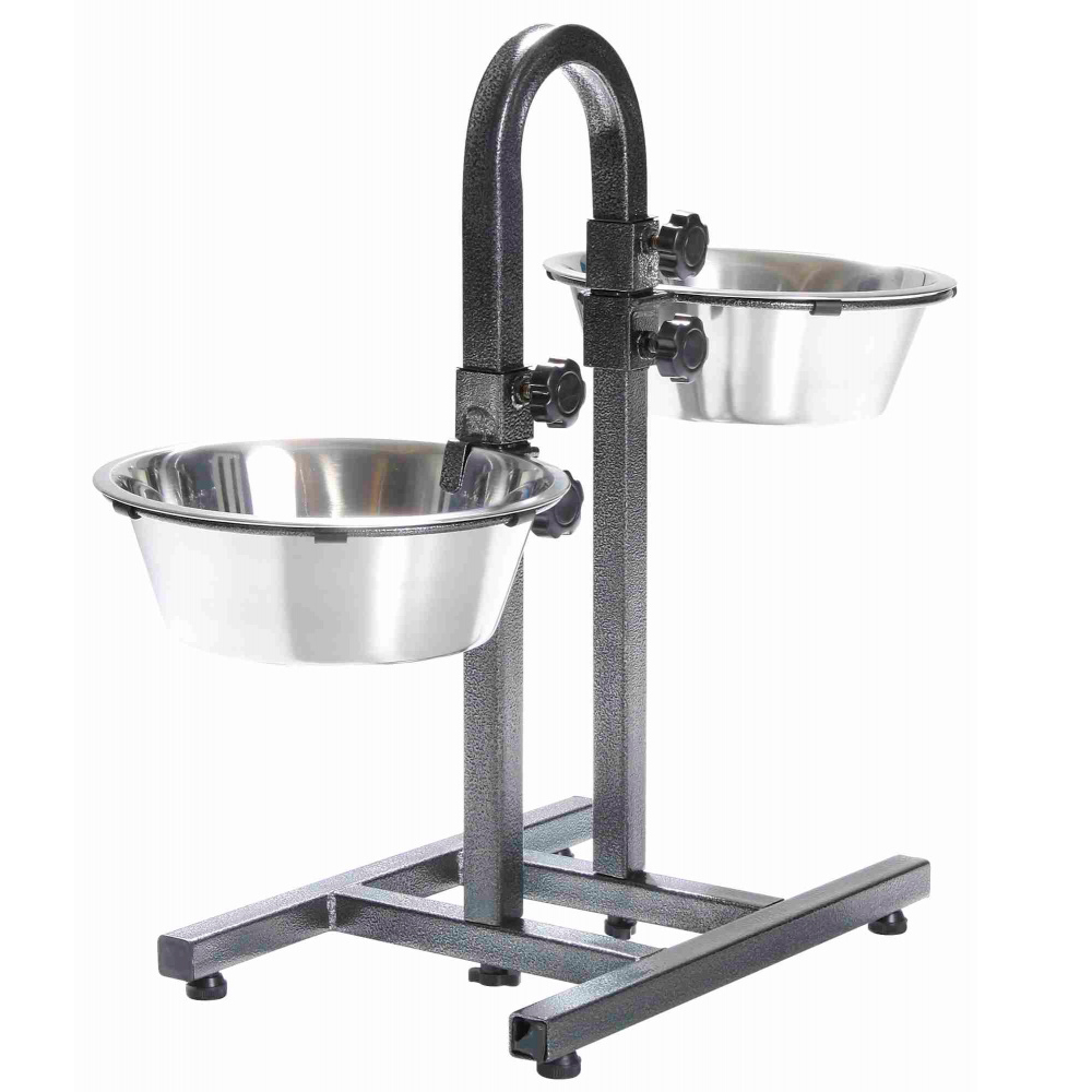 [TX2497] Suporte Duplo com Niveis Independentes Comedouro ou Bebedouro para Cão e Gato 2 × 2,8 l
