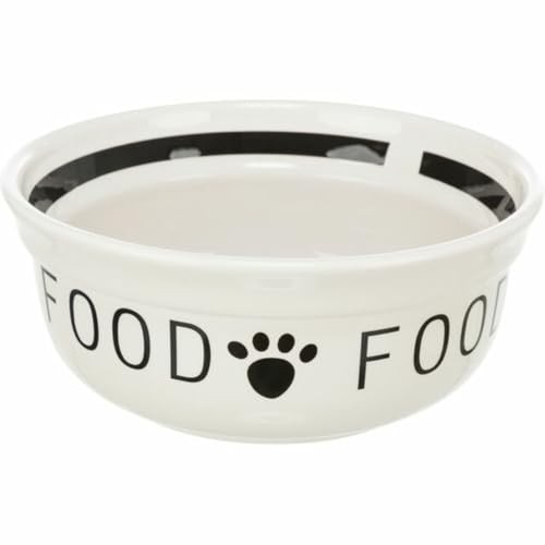 Gamela em Ceramica "Food" / ø (Branco/Preto) Comedouro ou Bebedouro para Cão e Gato 1,6 l 20 cm