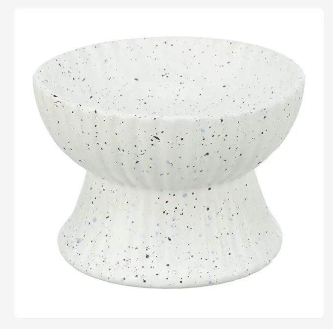 GAMELA ELEVADA EM CERAMICA P/GATOS 0,37 LT/ø 14 CM (BRANCO)