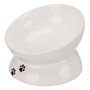 GAMELA ELEVADA EM CERAMICA P/GATOS 0,15 LT/ø 13 CM (BRANCO)