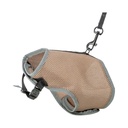 PEITORAL+TRELA NYLON P/ GATOS 24-42 CM (CAQUI)