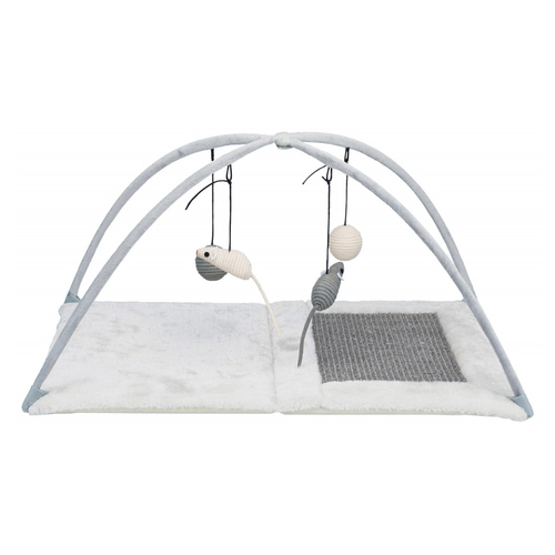 Tapete Arranhar/Brincar em Sisal/Pelucia (Cinzento) Arranhador para Gato 60 × 33 × 42 cm