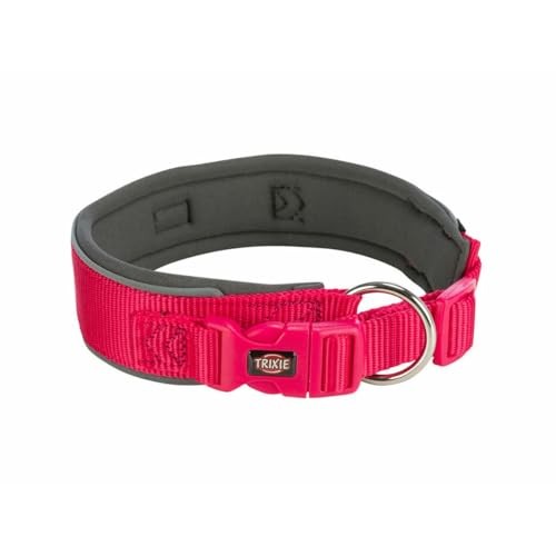 Coleira "Premium" Extra Larga 27- / (Fucshia/Grafite) Acessório de Passeio para Cão 35 cm 25 mm