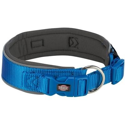 Coleira "Premium" Extra Larga 53- / (Azul/Grafite) Acessório de Passeio para Cão 62 cm 50 mm