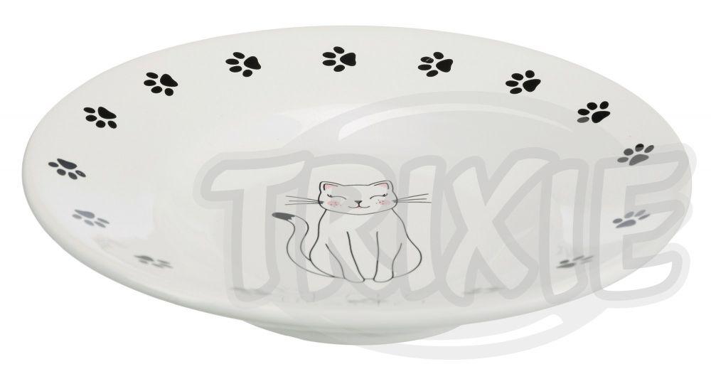 Gamela em Ceramica para Raças Focinho Curto ø (Branco) Comedouro ou Bebedouro para Cão e Gato 15 cm