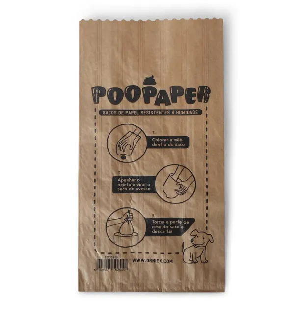 POOPAPER - SACOS P/ DEJETOS EM PAPEL (emb. c/ 100)