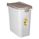 CONTENTOR EM PLASTICO P/ ALIMENTO - 15 LT (BRANCO/CINZA)
