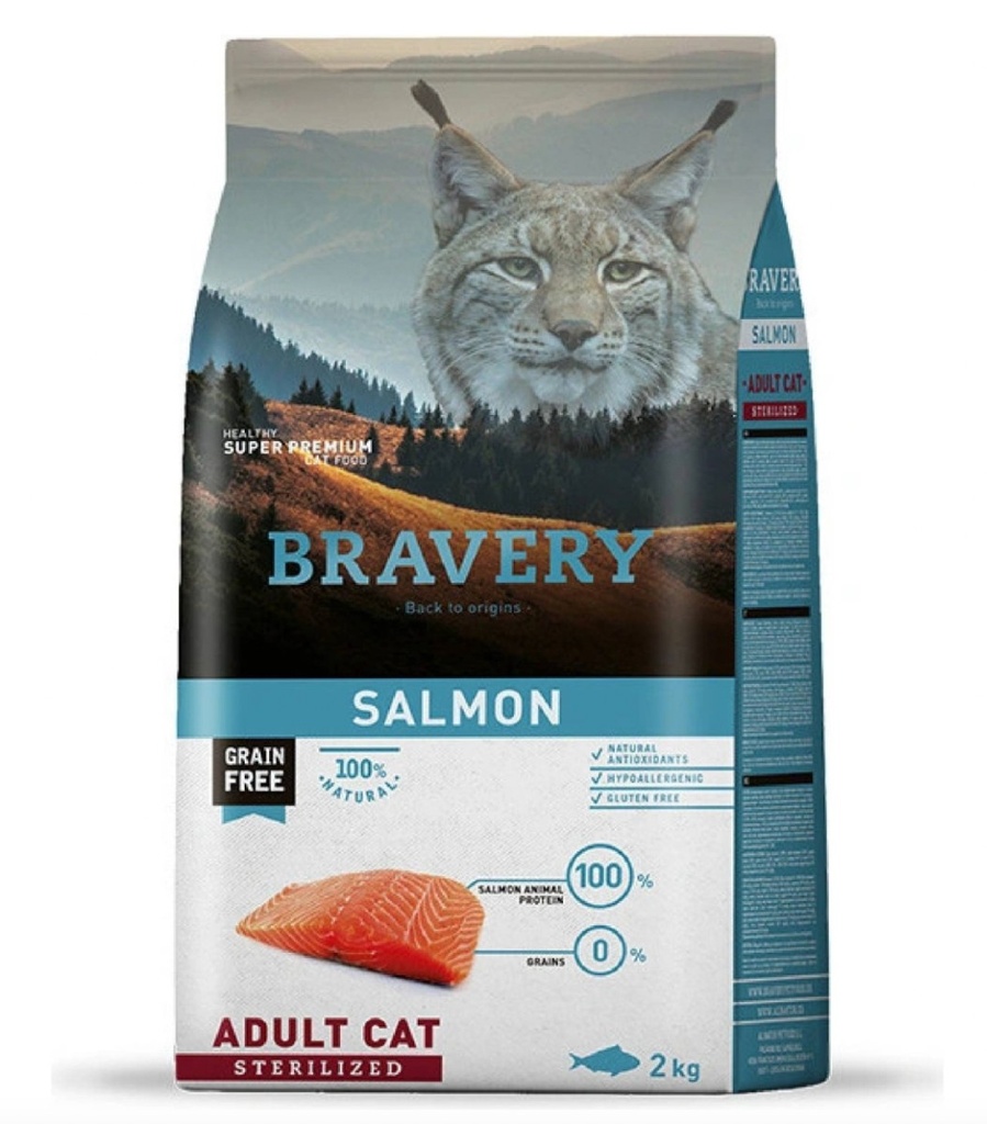 Bravery Salmon Adult Cat Sterilized Ração Seca para Gato 2 kg