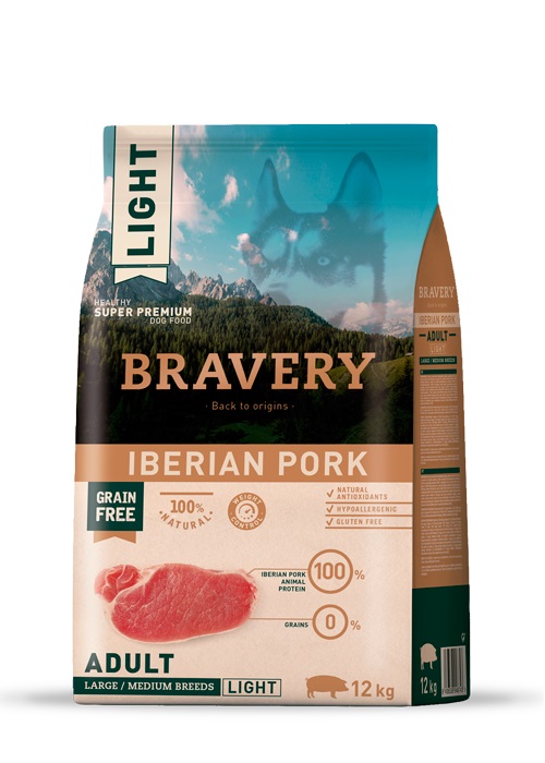 Bravery Ib. Pork Adult Med/Large (Light) Ração Seca para Cão 4 kg