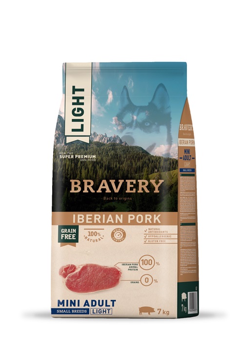 Bravery Ib. Pork Adult Mini/Small (Light) Ração Seca para Cão 2 kg