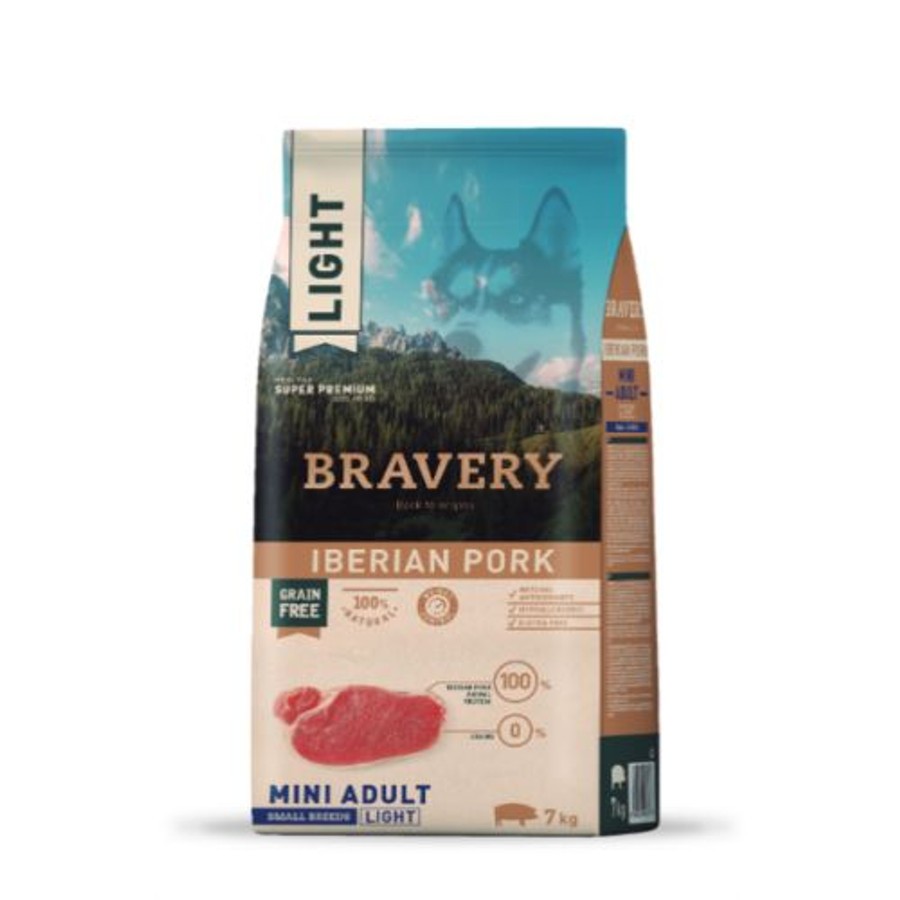 Bravery Ib. Pork Adult Mini/Small (Light) Ração Seca para Cão 7 kg