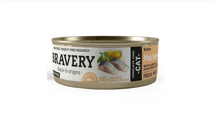 Bravery Kitten Mackerel (Lata.) Alimento Húmido para Gato 70 g