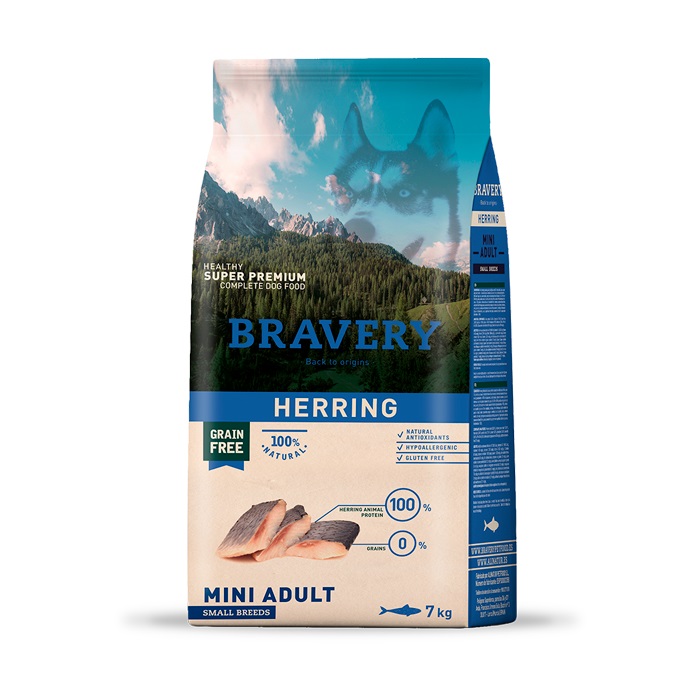 Bravery Herring (Arenque) Mini Adult Small Ração Seca para Cão 2 kg