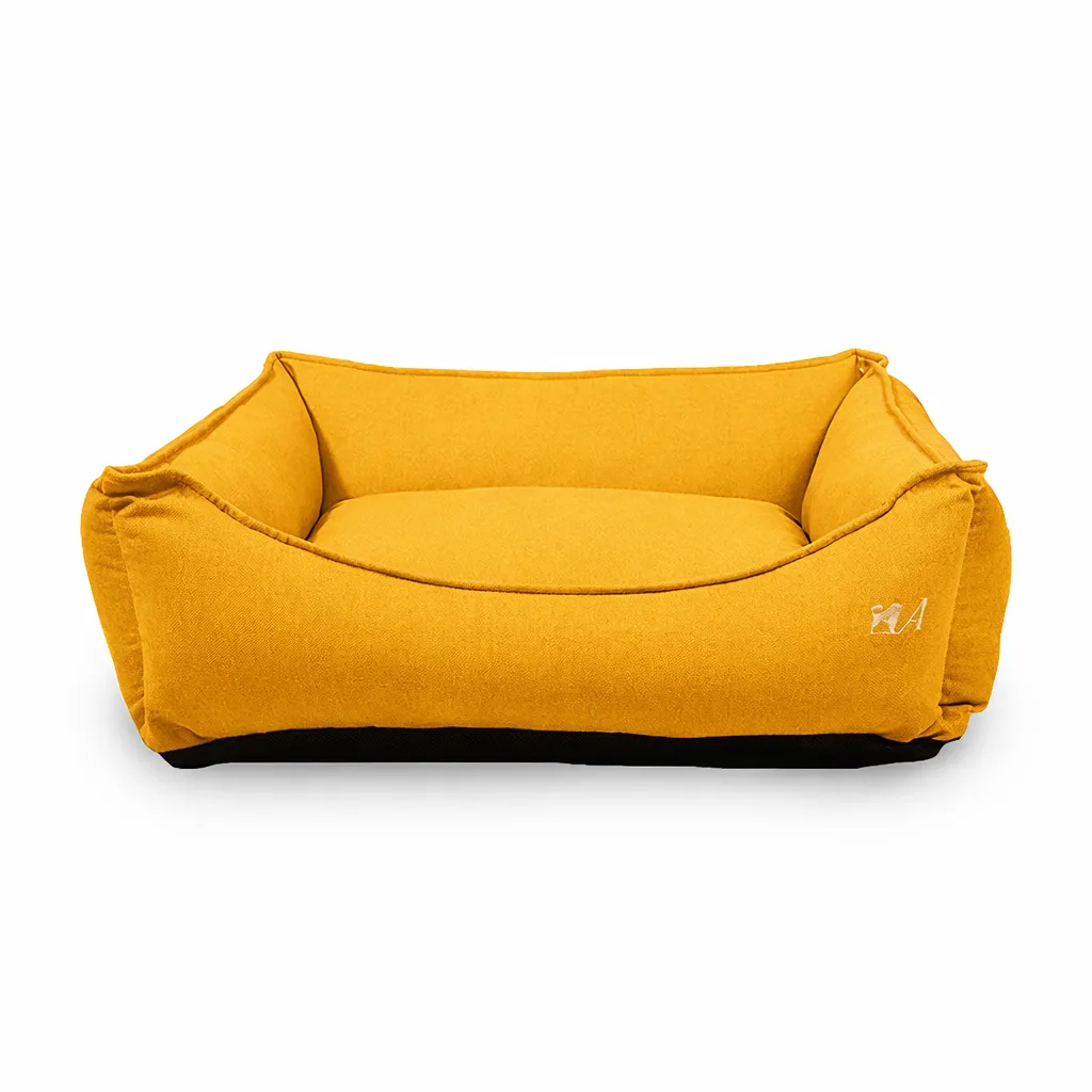 Agui Misty Cama — Mustard Yellow para Cão e Gato 100 × 80 × 30 cm