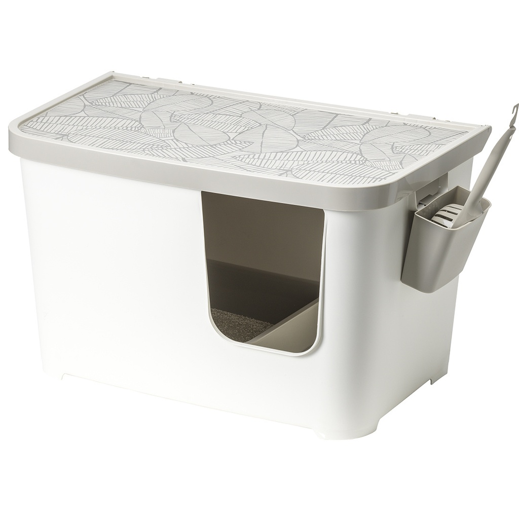Wc Fechado "Casetta Camelia" — Soft White Acessório Sanitário para Gato 75,7 × 45 × 45 cm