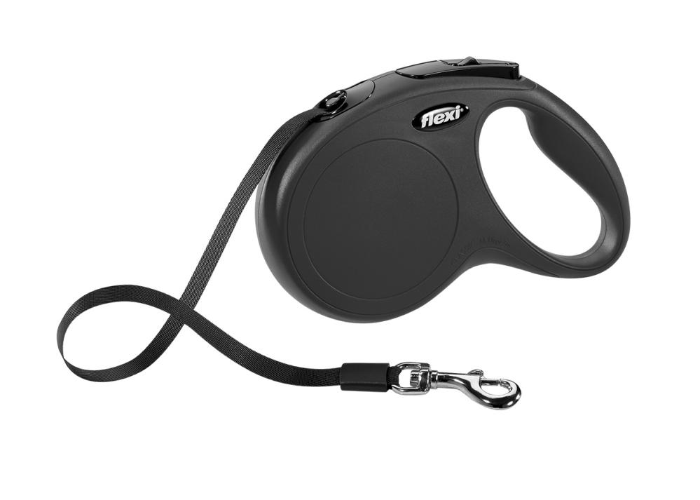 Flexi New Classic L Fita Preto Acessório de Passeio para Cão 5 m