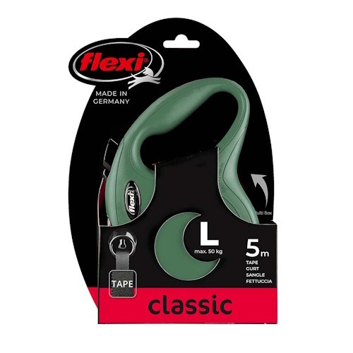 Flexi New Classic L Fita Verde Azeitona Acessório de Passeio para Cão 5 m