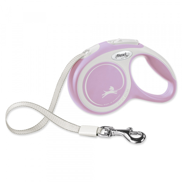 Flexi New Comfort XS Fita Rosa Claro Acessório de Passeio para Cão 3 m
