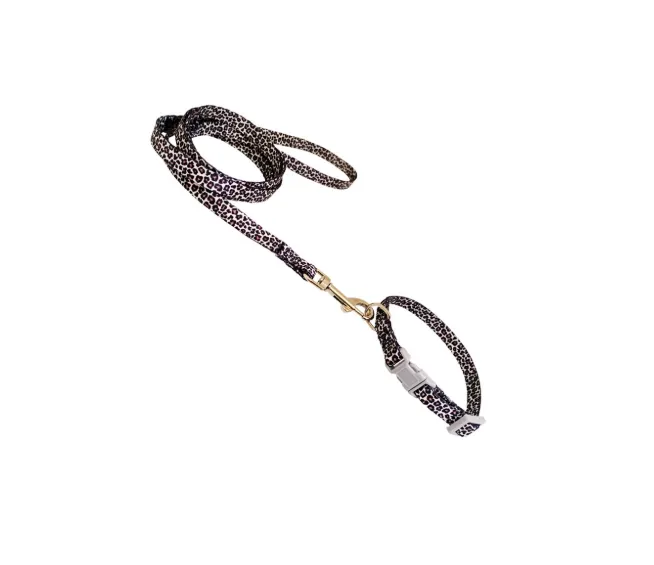 COLEIRA + TRELA PARA GATO NYLON ANIMALIER
