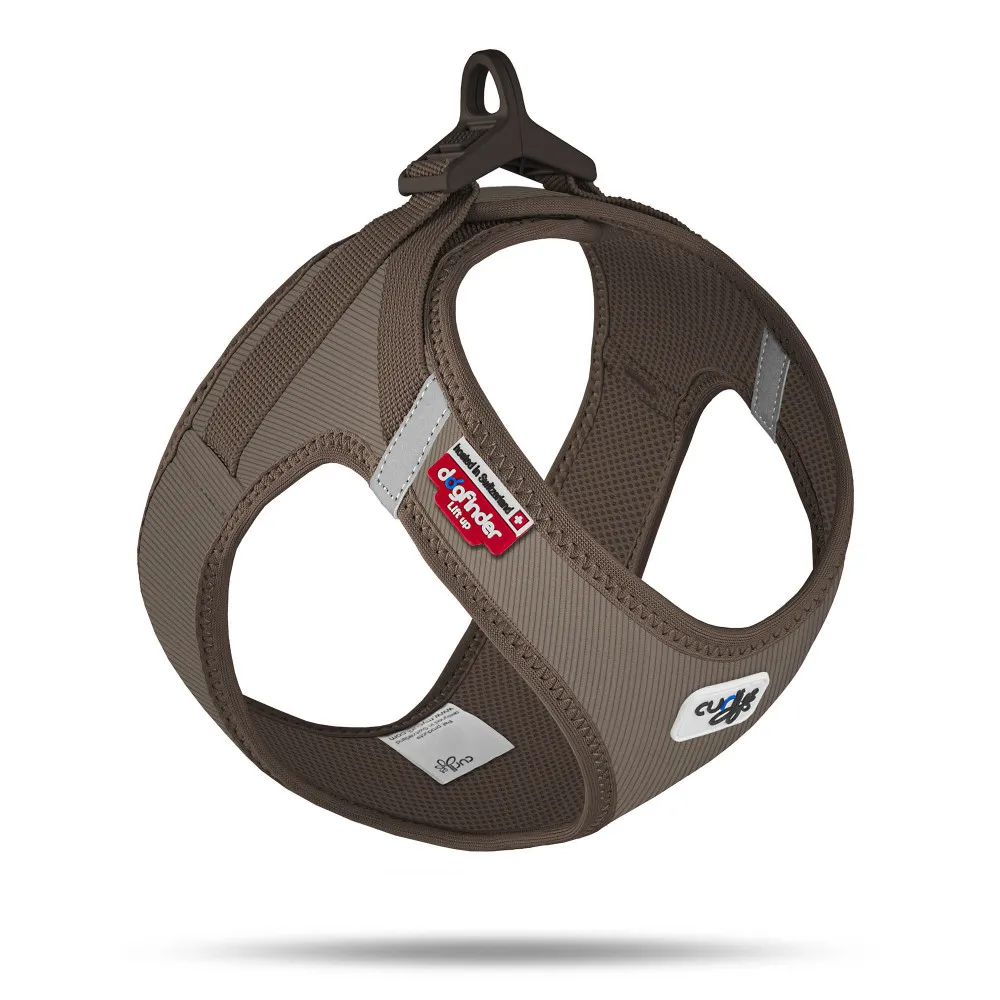 Curli Peitoral Curli Clasp Apple Leather Brown L (Su3120) Acessório de Passeio para Cão