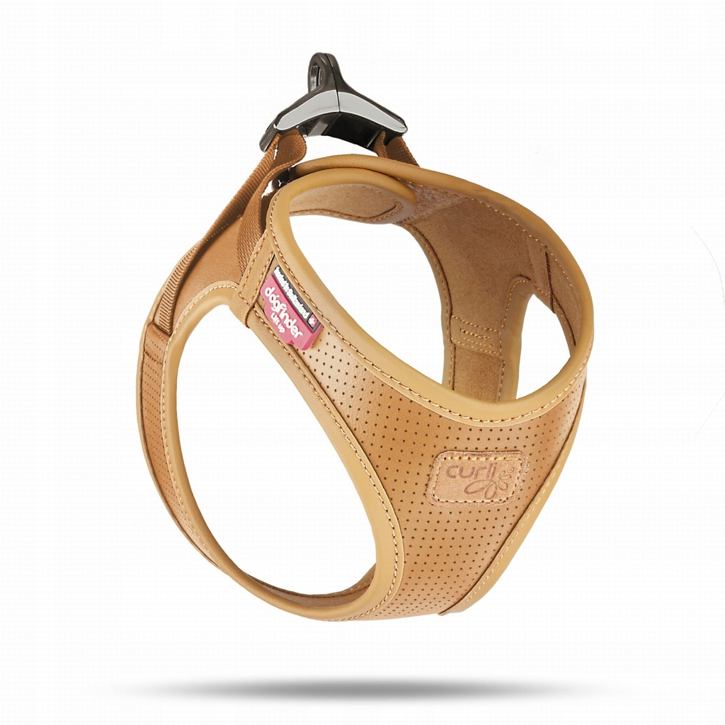 Curli Peitoral Curli Clasp Apple Leather Brown S (Su3118) Acessório de Passeio para Cão