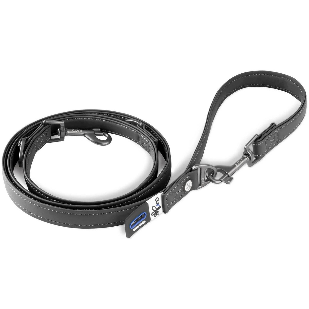 Curli Trela Ajustavel Apple Leather Black S (Su3155) Acessório de Passeio para Cão