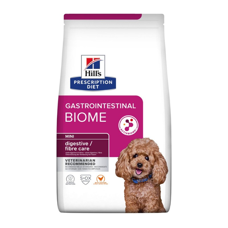 Hill's Prescription Diet Gastrointestinal Biome alimento seco para cão mini com Frango — Embalagem de 1 kg