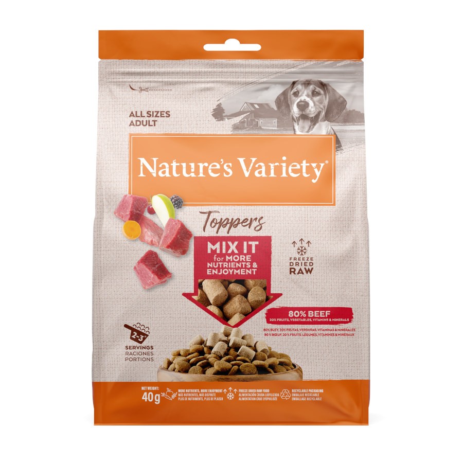 Nature's Variety Dog Fd Toppers Beef Alimento Húmido para Cão 40 g