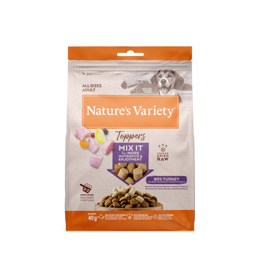Nature's Variety Dog Fd Toppers Turkey Alimento Húmido para Cão 40 g