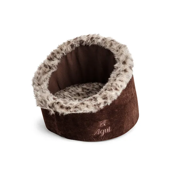 Agui Wild Igloo Cheetah Brown Cama para Cão e Gato 35 × 28 cm