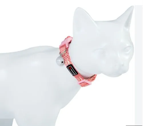 [F01081007] COLEIRA GATO C LACO 10MMX20 30CM ROSA