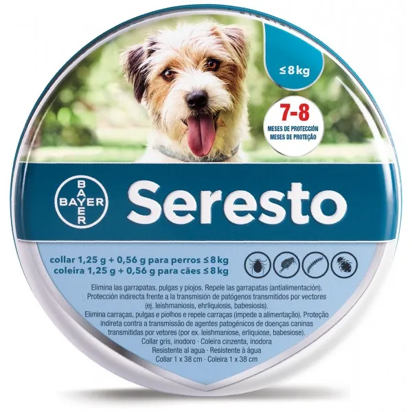 Seresto Cão Pequeno (Ate) Coleira Azul 38 cm 8 kg