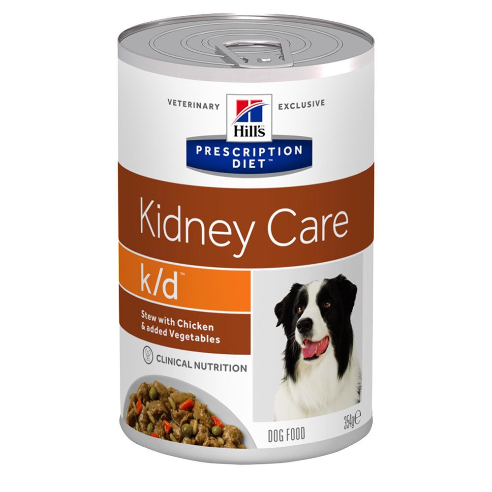 Hill's Prescription Diet k/d Cuidado Renal guisado para cães com Frango e vegetais adicionados — Lata de Alimento Dietético Húmido para Cão 354 g