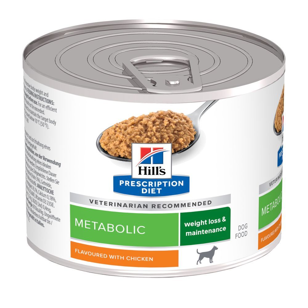 Hill's Prescription Diet Metabolic Controlo de Peso alimento húmido para cão com Frango — Lata de 200 g