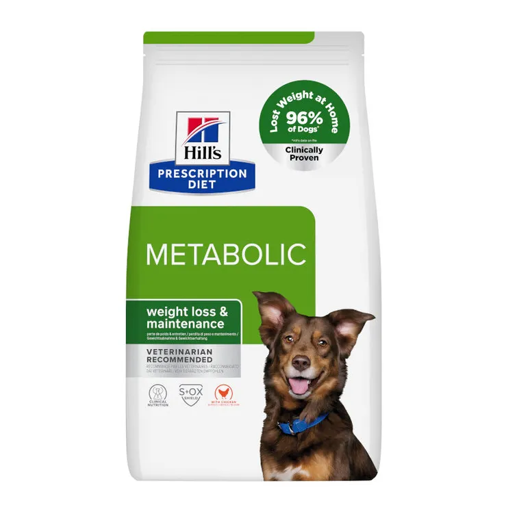 Hill's Prescription Diet Metabolic Controlo de Peso alimento seco para cão com Frango — Embalagem de 12 kg