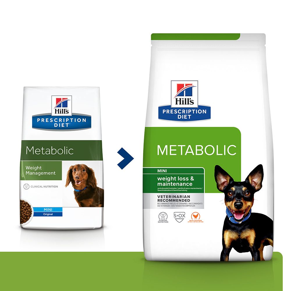 Hill's Prescription Diet Metabolic Controlo de Peso alimento seco para cão mini com frango - Embalagem de 3kg